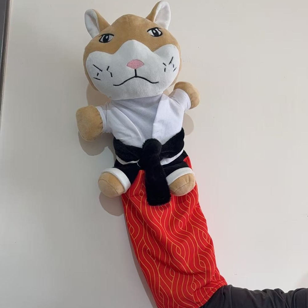 Catnip Toys - Cartoon Cat Karate Kitty Puppet Tough