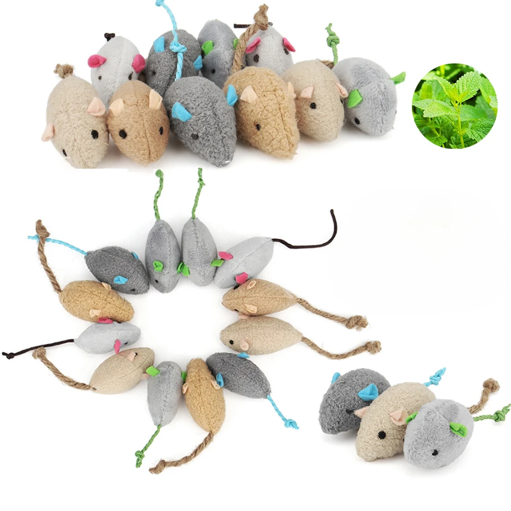 Catnip Toys - 3/24Pcs Rattle Cat Mouse Toys Also
