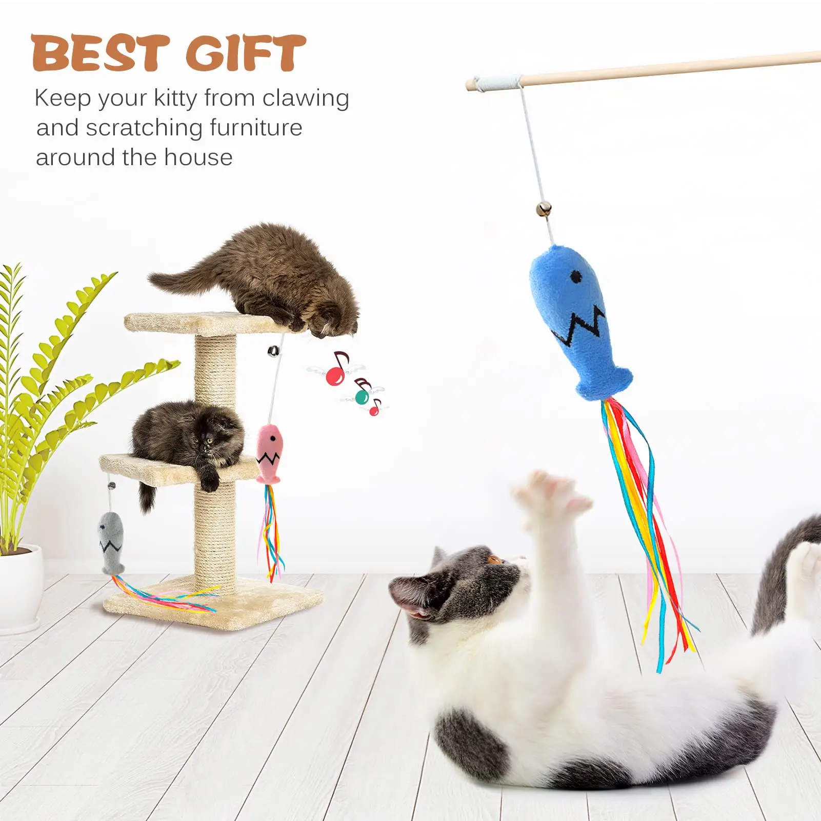 Fashion Cat Wand Toy, Natural  - Catnip Toys recension och pris