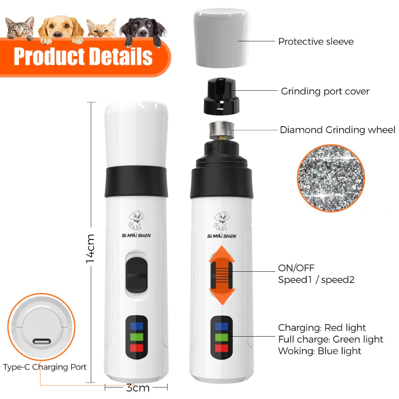 Electric Pet Nail Grinder 2 Sp - Pet Supplies Nail Trim recension och pris