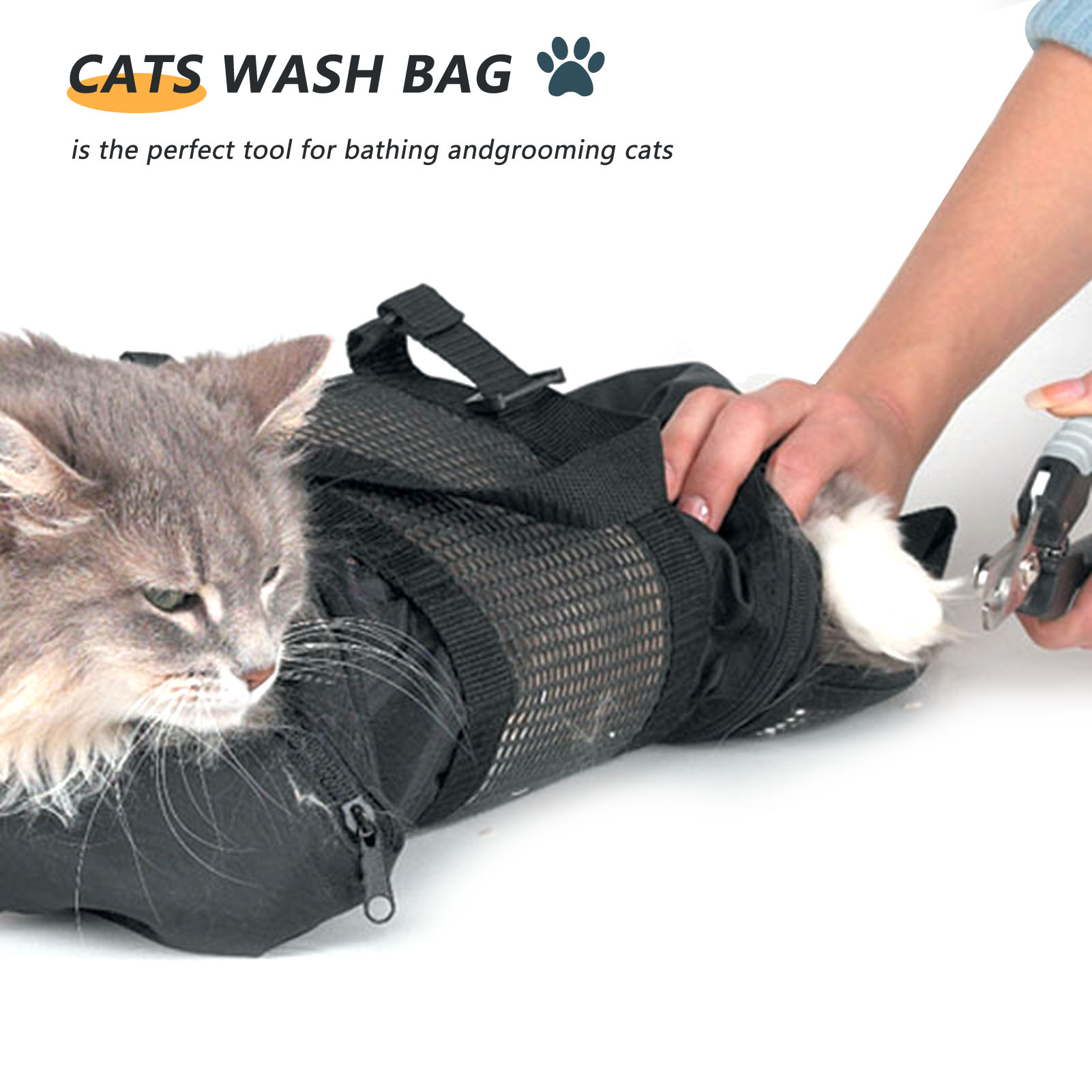 Mesh Cat Grooming Bathing Bag  - Pet Supplies Nail Trim recension och pris